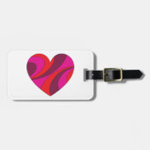 Abstract Hart Vet Rood En Roze Wervelpatroon Bagagelabel (Voorkant horizontaal)