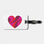 Abstract Hart Vet Rood En Roze Wervelpatroon Bagagelabel (Achterkant horizontaal)