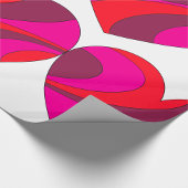 Abstract Hart Vet Rood En Roze Wervelpatroon Cadeaupapier