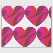 Abstract Hart Vet Rood En Roze Wervelpatroon Cadeaupapier (Vlak)