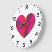 Abstract Hart Vet Rood En Roze Wervelpatroon Grote Klok (Hoek)