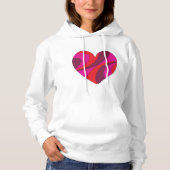 Abstract Hart Vet Rood En Roze Wervelpatroon Hoodie (Voorkant)
