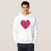 Abstract Hart Vet Rood En Roze Wervelpatroon Hoodie (Voorkant volledig)