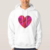 Abstract Hart Vet Rood En Roze Wervelpatroon Hoodie (Voorkant)