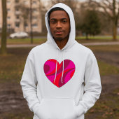 Abstract Hart Vet Rood En Roze Wervelpatroon Hoodie