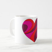 Abstract Hart Vet Rood En Roze Wervelpatroon Koffiemok (Voorkant links)