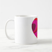 Abstract Hart Vet Rood En Roze Wervelpatroon Koffiemok (Links)