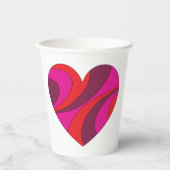 Abstract Hart Vet Rood En Roze Wervelpatroon Papieren Bekers (Voorkant)
