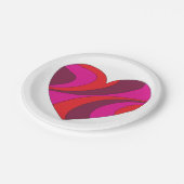 Abstract Hart Vet Rood En Roze Wervelpatroon Papieren Bordje (Gekanteld)
