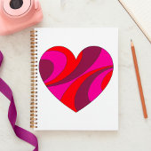 Abstract Hart Vet Rood En Roze Wervelpatroon Planner