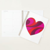 Abstract Hart Vet Rood En Roze Wervelpatroon Planner (Display)