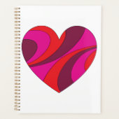 Abstract Hart Vet Rood En Roze Wervelpatroon Planner (Voorkant)
