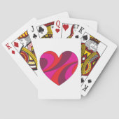 Abstract Hart Vet Rood En Roze Wervelpatroon Pokerkaarten (Achterkant)