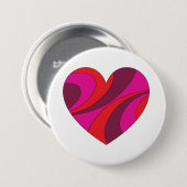 Abstract Hart Vet Rood En Roze Wervelpatroon Ronde Button 7,6 Cm (Voorkant /achterkant)