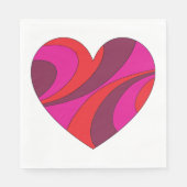 Abstract Hart Vet Rood En Roze Wervelpatroon Servet (Voorkant)