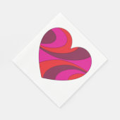 Abstract Hart Vet Rood En Roze Wervelpatroon Servet (Hoek)