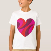 Abstract Hart Vet Rood En Roze Wervelpatroon T-shirt (Voorkant)