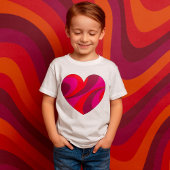 Abstract Hart Vet Rood En Roze Wervelpatroon T-shirt