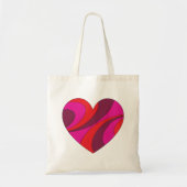 Abstract Hart Vet Rood En Roze Wervelpatroon Tote Bag (Voorkant)