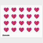 Abstract Hart Vet Rood En Roze Wervelpatroon Vierkante Sticker (Vel)