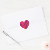 Abstract Hart Vet Rood En Roze Wervelpatroon Vierkante Sticker (Envelop)