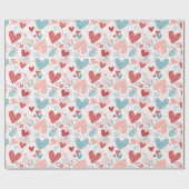 Abstract hartenpatroon cadeaupapier (Vlak)