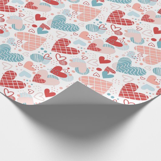 Abstract hartenpatroon cadeaupapier (Hoek)