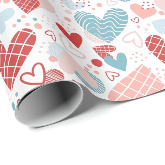 Abstract hartenpatroon cadeaupapier (Rol Hoek)