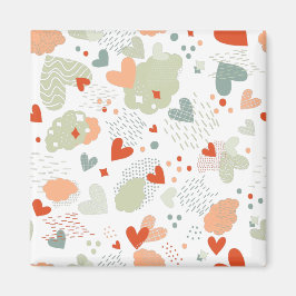 Abstract hartenpatroon magneet