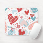 Abstract hartenpatroon muismat (Met muis)