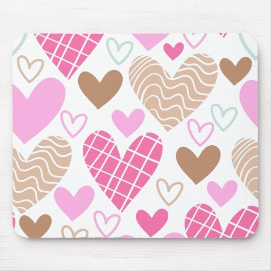 Abstract hartenpatroon muismat (Voorkant)