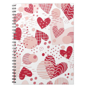 Abstract hartenpatroon notitieboek