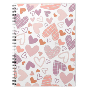 Abstract hartenpatroon notitieboek