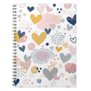 Abstract hartenpatroon notitieboek