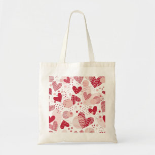 Abstract hartenpatroon tote bag