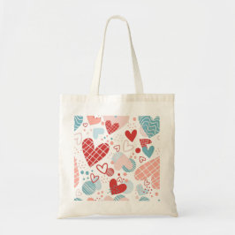 Abstract hartenpatroon tote bag