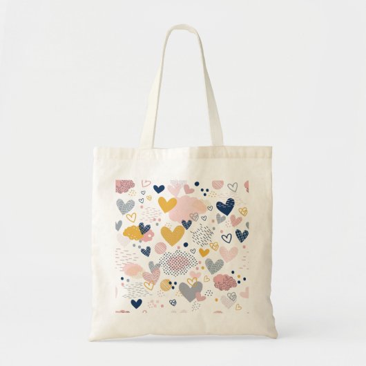 Abstract hartenpatroon tote bag (Voorkant)