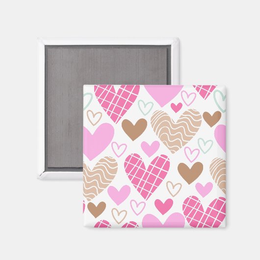 Abstract hartjes patroon magneet (Voorkant / Achterkant)