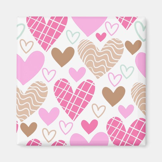 Abstract hartjes patroon magneet (Voorkant)