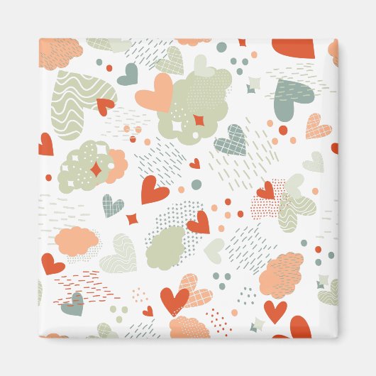 Abstract hartjes patroon magneet (Voorkant)