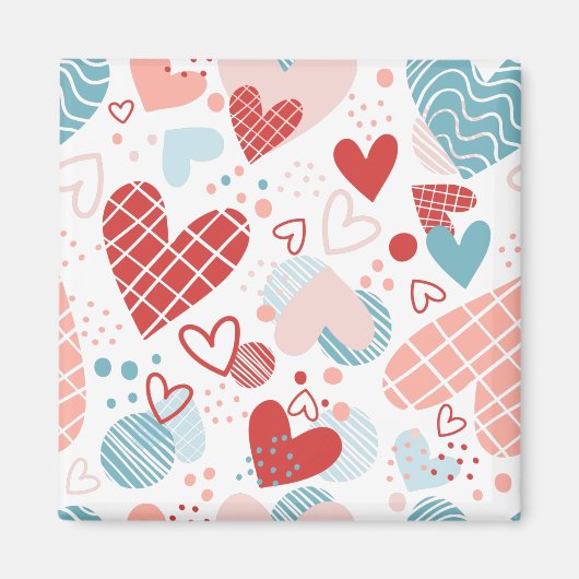 Abstract hartjes patroon magneet (Voorkant)