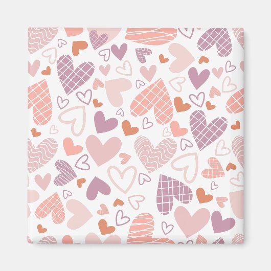 Abstract hartjes patroon magneet (Voorkant)