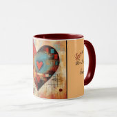 Abstract hartontwerp met tekst Valentijnse Mok (Voorkant rechts)