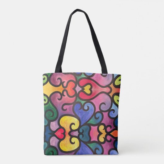 Abstract hartontwerp tote bag (Achterkant)
