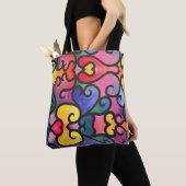 Abstract hartontwerp tote bag (Dichtbij)