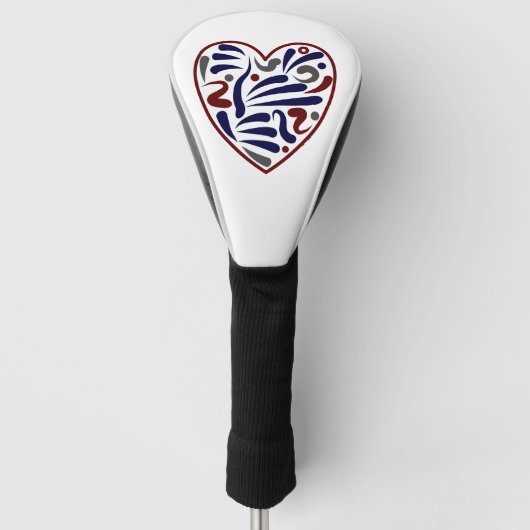  abstract hartpatroon golfheadcover (Voorkant)