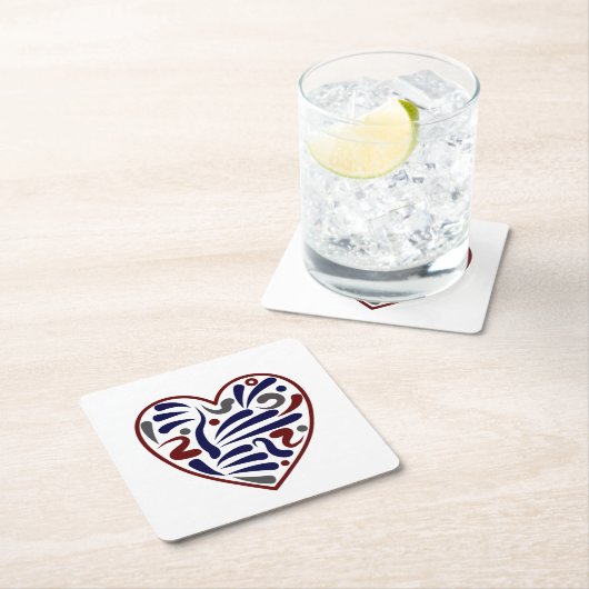  abstract hartpatroon kartonnen onderzetters (Insitu)