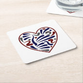  abstract hartpatroon kartonnen onderzetters (Schuin)