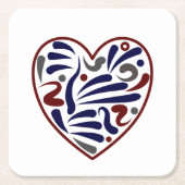  abstract hartpatroon kartonnen onderzetters (Voorkant)