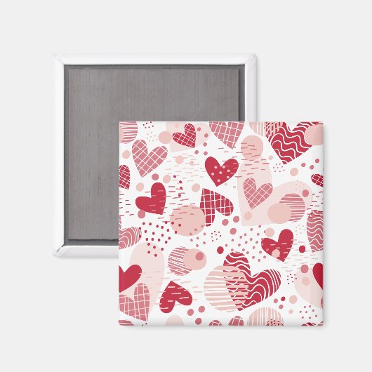 Abstract hartpatroon magneet (Voorkant / Achterkant)